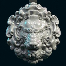 lion head pendant ii - print ready 3d model skazok 3d print model - Mito3D