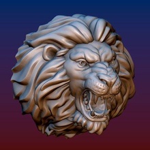 Lion tête court crinière impression prêt 3d modèle Alexkovalev 3d print model - Mito3D
