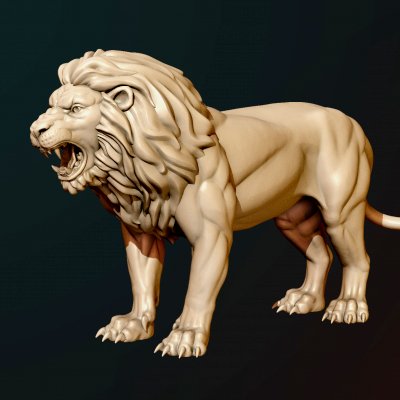 león escultura impresión Listo 3d modelo alexkovalev 3D print model - Mito3D