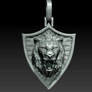 lion shield pendant gecko3d 3d print model - Mito3D