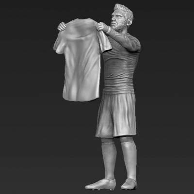 lionel messi figurina pronti per la stampa del modello 3d qui pronto posa sua celebrazione contro il real madrid file zip contais obj, stl creato in zbrushse avete domande non esitate a contattarmi rispondere al più presto invitiamo controllare le mie altre celebrità modelli 3D print model - Mito3D