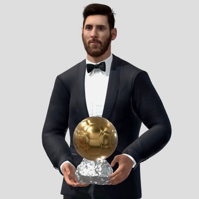 Lionel messi gagné d'or Balle impression prêt 3d modèle Tranduyhieu 3D print model - Mito3D