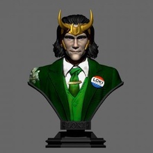 Loki buste tv séries 2021 merveille bandes dessinées 3d impression modèle prêt 3d print model - Mito3D