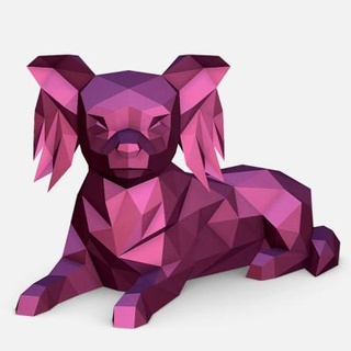 long haired chihuahua lowpoly print 3d print model - Mito3D