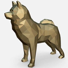 low poly akita inu Stampa pronto 3d modello lowpoly 3d print model - Mito3D