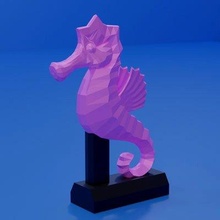 low-poly cartoon seahorse print ready 3d model low-poly cartoon seahorse print ready 3d model 3d print model - Mito3D