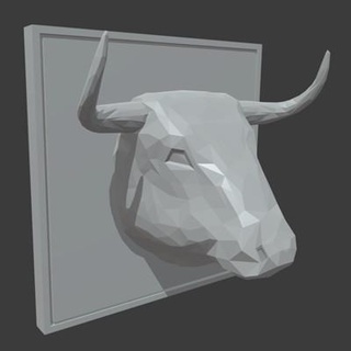 low poly bull head - 3d print model viperjr3d 3d print model - Mito3D