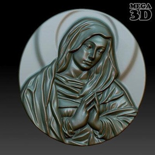 madonna prayer bas relief 230615 - 3d print model mega3d 3d print model - Mito3D
