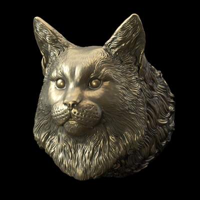 maine-coon-Kopf druckfertige 3d Modell maine coon Kopf element-Schmuck-HandwerkGröße 100 94 84 mmonly Dreieckekeine Beule, kein verdrängenpure geometrie nurdie Datei drucken 3D print model - Mito3D