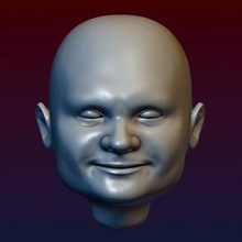 male head 5 balded - print ready 3d model alexkovalev 3d print model - Mito3D