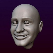 male head 6 balded - print ready 3d model alexkovalev 3d print model - Mito3D