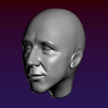 male head 7 balded - print ready 3d model alexkovalev 3d print model - Mito3D