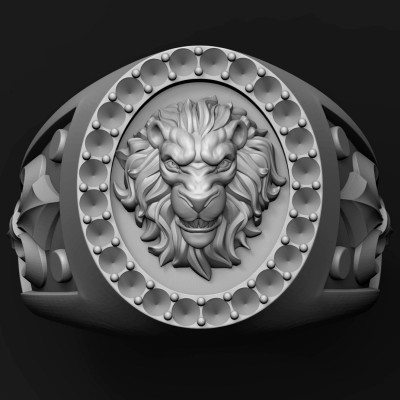 male lion ring patterns tahmaz 3D print model - Mito3D