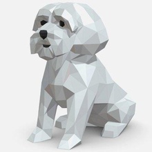 maltais chien impression prêt 3d modèle lowpoly 3d print model - Mito3D