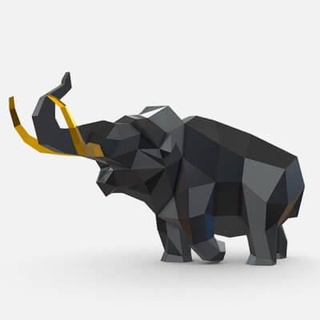 mammoth low poly - 3d print model lowpoly 3d print model - Mito3D