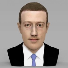 mark zuckerberg bust full color print ready 3d model here printing current size 69 mm height but you free scale it zip file contains obj wrl texture png created zbrush mudbox photoshopi am attaching stl if would like standard materials tooif have any questions please don't hesitate contact me respond asap encourage check my other celebrity models 3d print model - Mito3D
