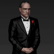 marlon brando vito corleone godfather full color print ready 3d model here printing not scaled so you have adjust size want zip file contains obj wrl texture png created zbrush mudbox photoshopi am attaching stl if would like standard materials tooif any questions please don't hesitate contact me respond asap encourage check my other celebrity models 3d print model - Mito3D