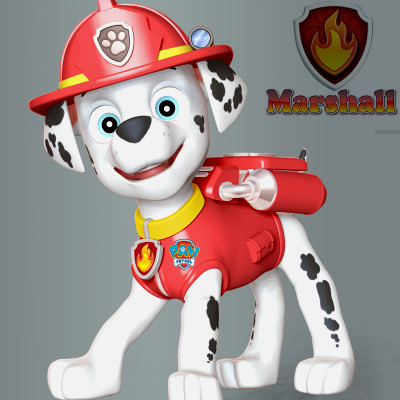 Marshall patte patrouille art 3D print model - Mito3D