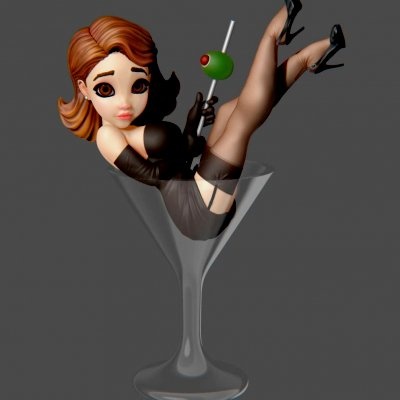 martini girl - 3d print model by m2so 3d print model - Mito3D