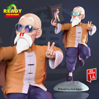 Maestro roshi continuar pelota arte fan 3d impresión modelo nacido nguyen 3D print model - Mito3D