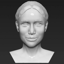 meghan markle bust print ready 3d model here printing current size 5 cm height but you free scale it zip file contains obj stl created zbrushif have any questions please don't hesitate contact me respond asap encourage check my other celebrity models 3d print model - Mito3D