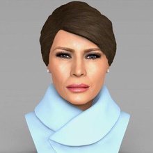 melania trump bust full color print ready 3d model here printing current size 5 cm height but you free scale itzip file contains obj wrl texture pngthe created zbrush mudbox photoshop 3d print model - Mito3D