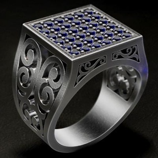 mens ring diamonds tahmaz 3d print model - Mito3D
