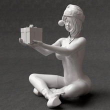 merry cristmas woman - print ready 3d model skifx 3d print model - Mito3D