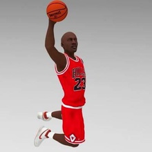 michael jordan full color print ready 3d model here printing not scaled so you have adjust size want also mount printed figurine some kind base ensure proper standing zip file contains obj wrl texture png created zbrush mudbox photoshopi am attaching stl if would like standard materials tooif any questions please don't hesitate contact me respond asap encourage check my other celebrity models 3d print model - Mito3D