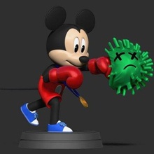 mickey rato boxe impressão pronto 3d modelo arte 3d print model - Mito3D
