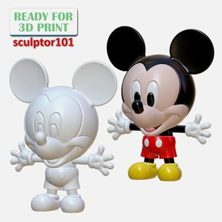 Mickey ratón bandai cápsula versión simetría pose 3d impresión modelo sculptor101 3d print model - Mito3D