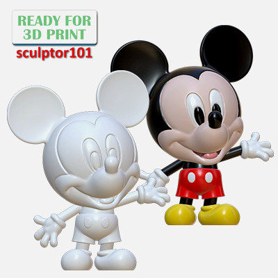 Mickey ratón bandai cápsula versión bienvenidos pose 3d impresión modelo sculptor101 3D print model - Mito3D