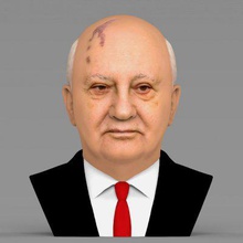 mikhail gorbachev bust full color print ready 3d model here printing current size 5 cm height but you free scale it zip file contains obj wrl texture png created zbrush mudbox photoshopif have any questions please don't hesitate contact me respond asap encourage check my other celebrity models 3d print model - Mito3D