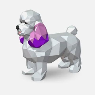 mini caniche chien 3d impression modèle lowpoly 3d print model - Mito3D