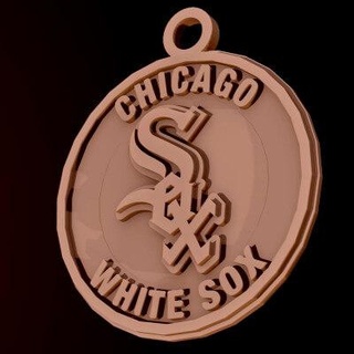 mlb Chicago blanc sox porte clés logo imprimable 3d impression modèle Danyelon 3d print model - Mito3D