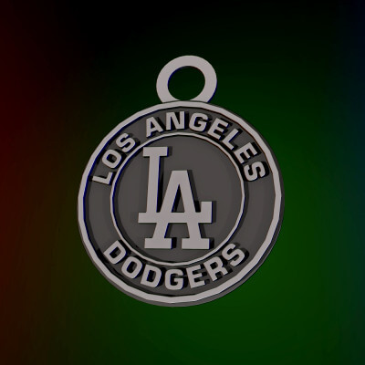 mlb los angeles dodgers porte clés logo imprimable 3d impression modèle Danyelon 3D print model - Mito3D