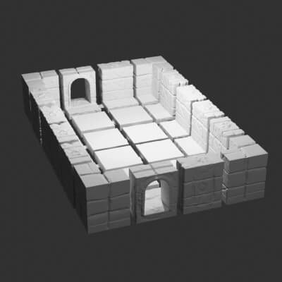 modular dungeon battle map - 3d print model tridsign 3D print model - Mito3D