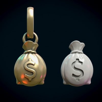 money bag pendant usd - 3d print model by skazok 3d print model - Mito3D