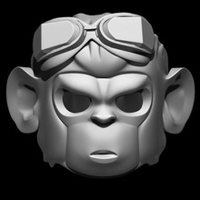 scimmia pogo personalizzato casco Stampa pronto 3d modello 3d print model - Mito3D