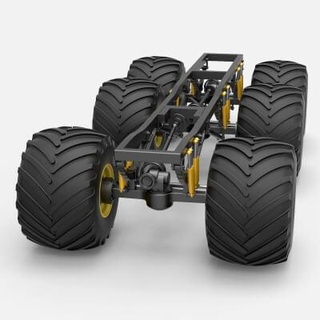 monster truck chassis 6x6 1 25 - 3d print model cosplayitemsrock 3d print model - Mito3D