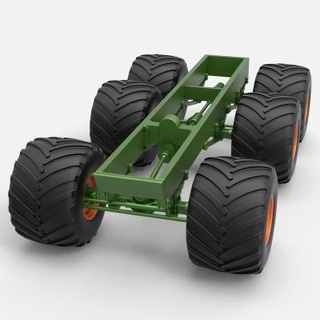 monster truck chassis 6x6 1 25 cosplayitemsrock 3d print model - Mito3D