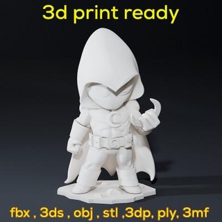 moon knight chibi action figure nivinpoly420 3d print model - Mito3D
