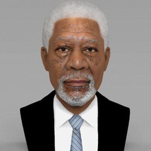 morgan freeman full color print ready 3d model here bust printing current size 5 cm height but you free scale it zip file contains obj wrl texture png created zbrush mudbox photoshop 3d print model - Mito3D