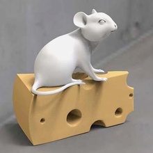 mouse cheese - print ready 3d model explorer 3d print model - Mito3D