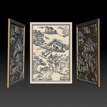 mural landscape wood carving - print ready 3d model dang nhat tan 3d print model - Mito3D