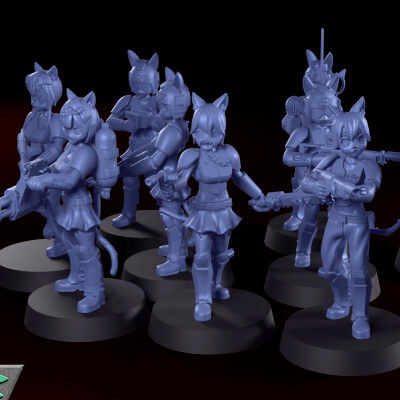 neko guardia standard fanteria kit 3d stampa modello by deathscythe124 3D print model - Mito3D