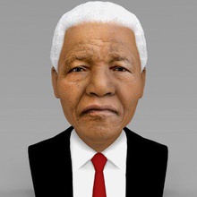 nelson mandela bust full color print ready 3d model here printing current size 5 cm height but you free scale itzip file contains obj wrl texture pngthe created zbrush mudbox photoshop 3d print model - Mito3D