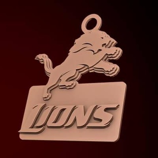 nfl detroit leões chaveiro logotipo imprimível 3d impressão modelo danyelon 3d print model - Mito3D