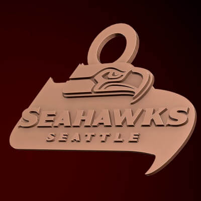 nfl Seattle Seahawks Schlüsselbund Logo druckbar 3d drucken Modell Danyelon 3D print model - Mito3D