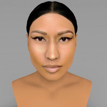 nicki minaj bust full color print ready 3d model here printing current size 5 cm height but you free scale it zip file contains obj wrl texture png created zbrush mudbox photoshop 3d print model - Mito3D